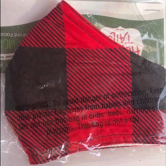 NEW Red & Black Buffalo Check Face Mask - Picture 9 of 11